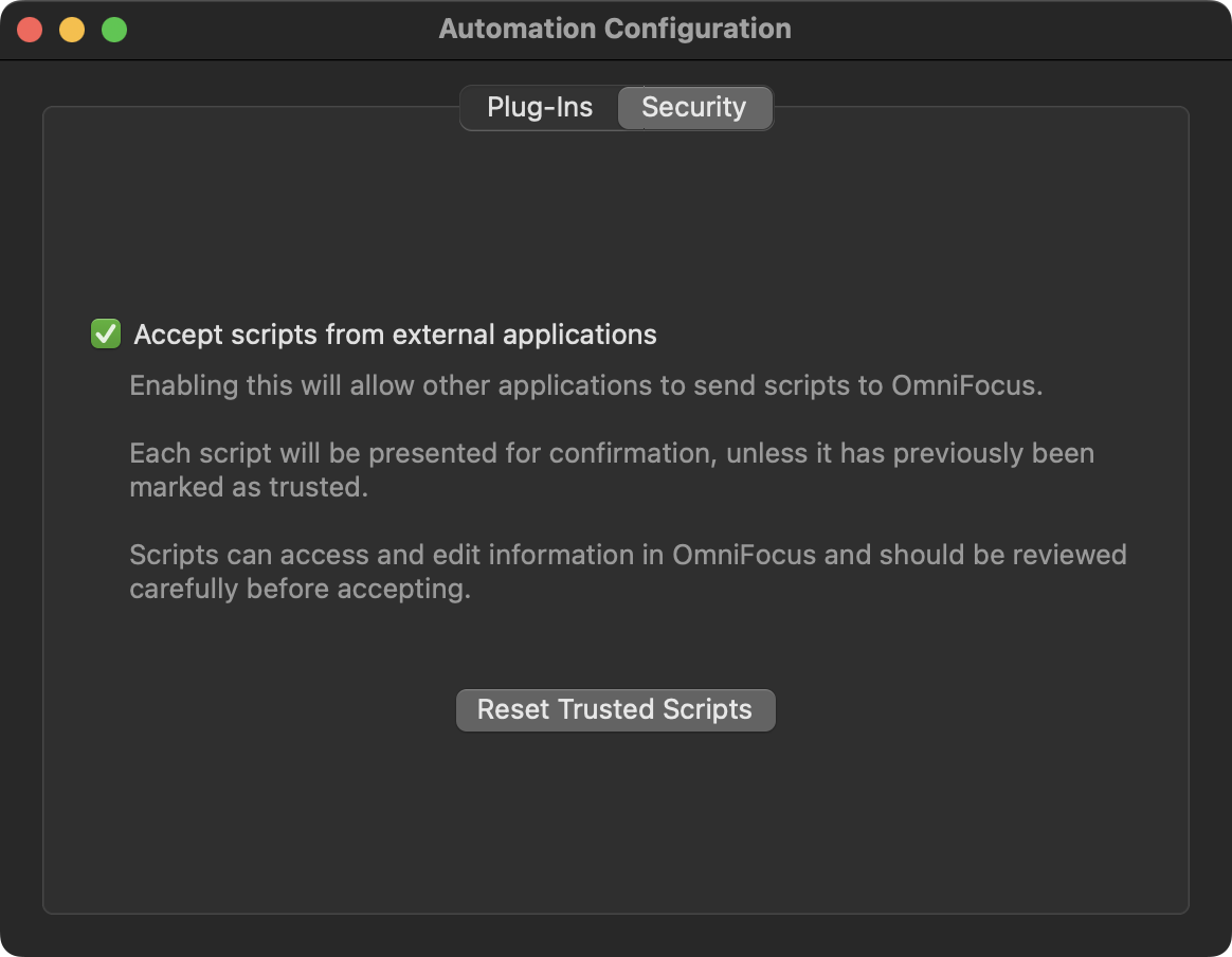 Securoity approval for executing external scripts