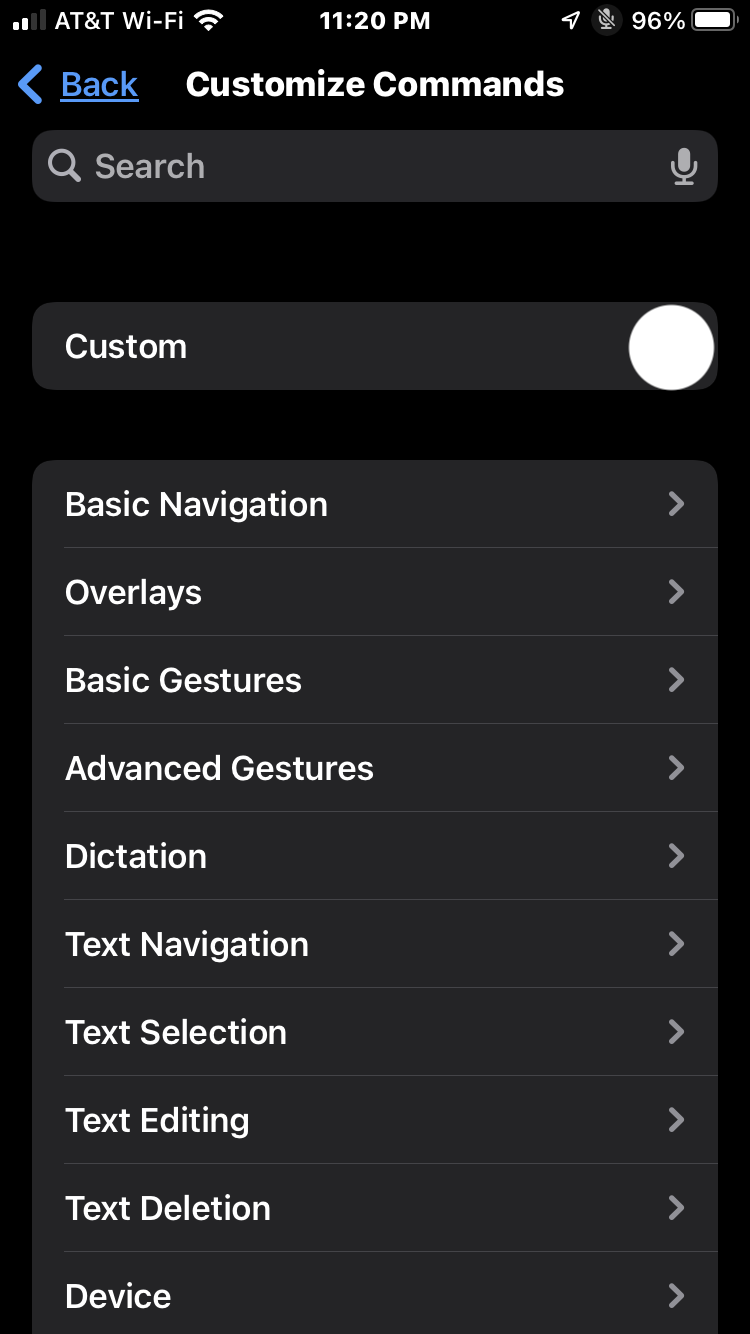 Step 6: In the forthcoming view, tap the “Custom” menu option.