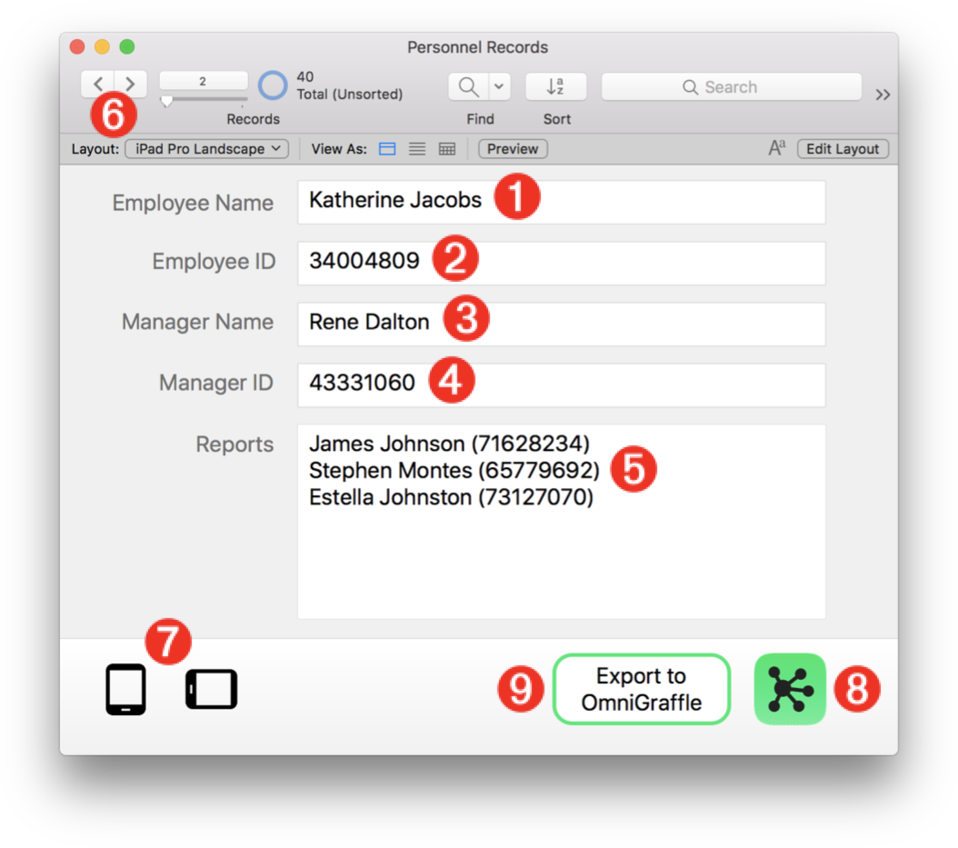 Create the record JSON