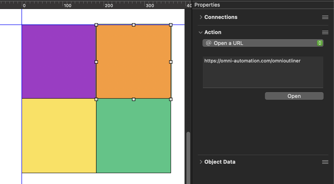 OmniGraffle document with linked squares