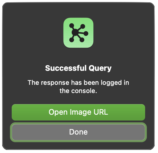 chatgpt image success alert with open url option