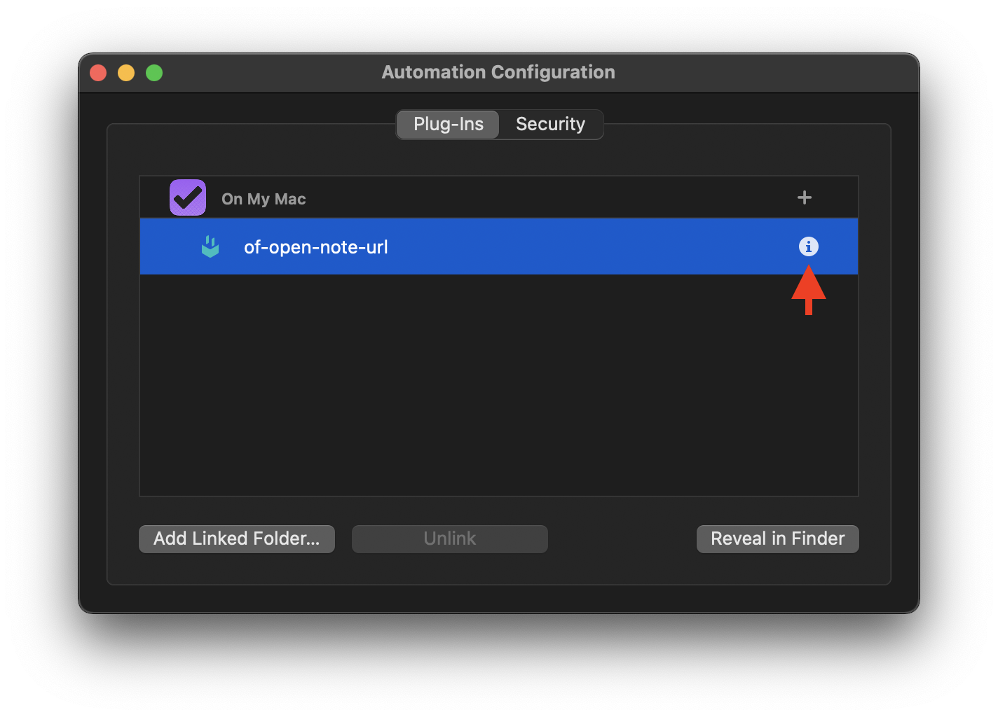 OmniFocus Configure Dialog with Plug-In Selected
