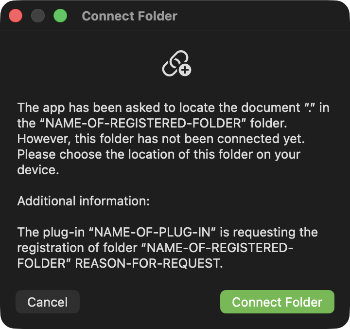 Folder Registration Alert