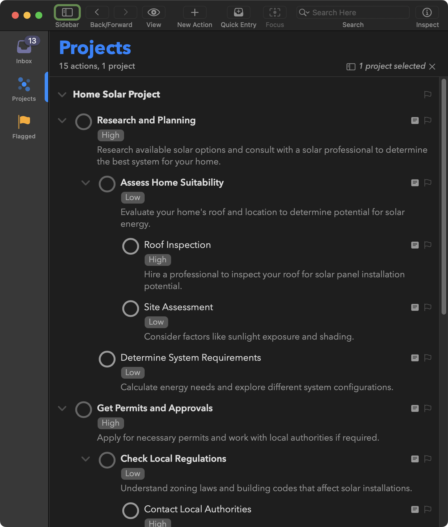 New Project from JSON