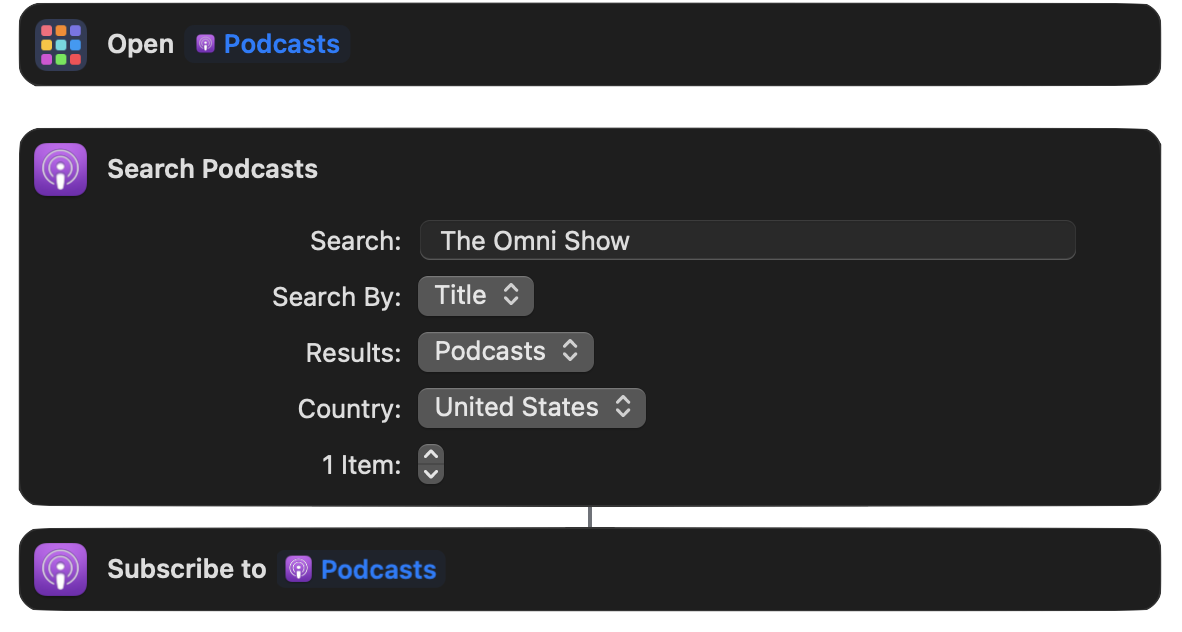 Subscribe to the Omni Show podcast episode shortcut
