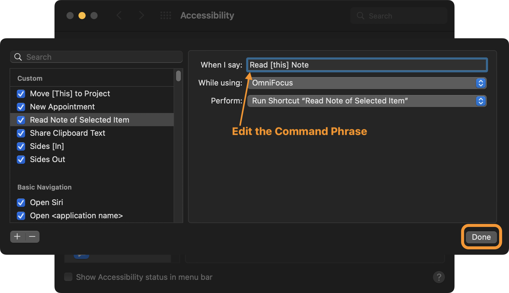 New Voice Command setup