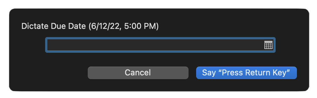 Set Due Date Dialog